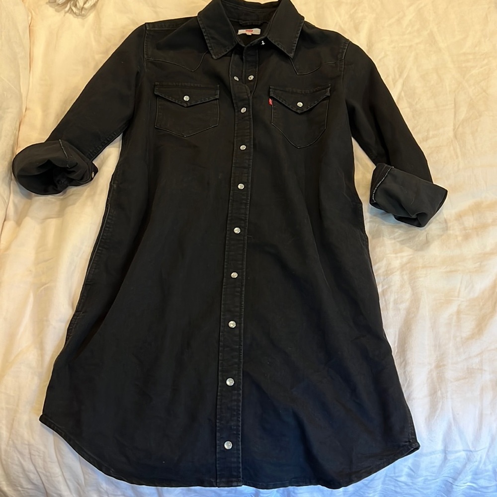 Levi’s Black Denim Shirt Dress